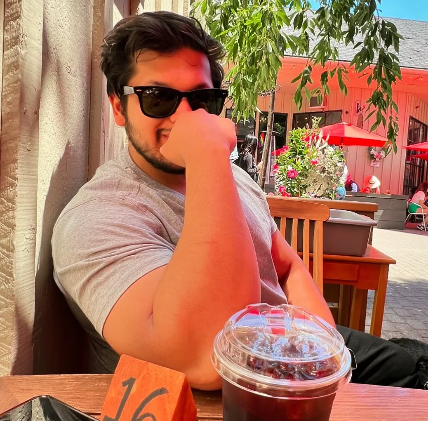 Relaxing at an outdoor café
